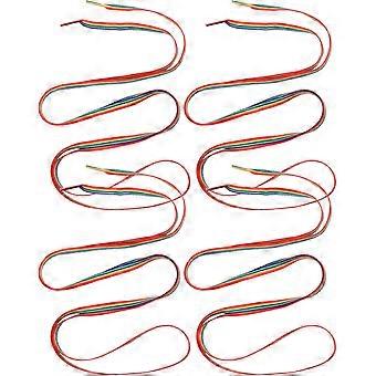 2 Pairs Flat Polyester Rainbow Shoelaces with Slight Elasticity Colored Shoe