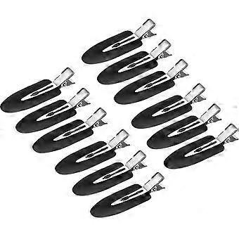 12 peças sem curva enrolar clipes de cabelo pin para penteado Bangs Waves Makeup Application (preto, branco, rosa, azul,amarelo)