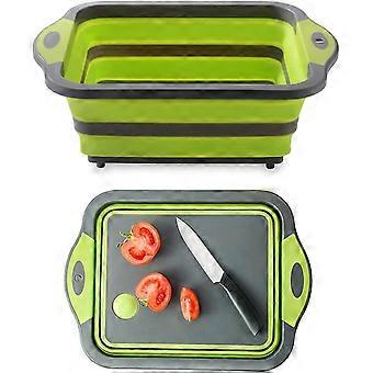 Collapsible Cutting Board Multifunctional Cutting Board Storage Basket For Home Kitchen Outdoor Camping Picnic Bbq