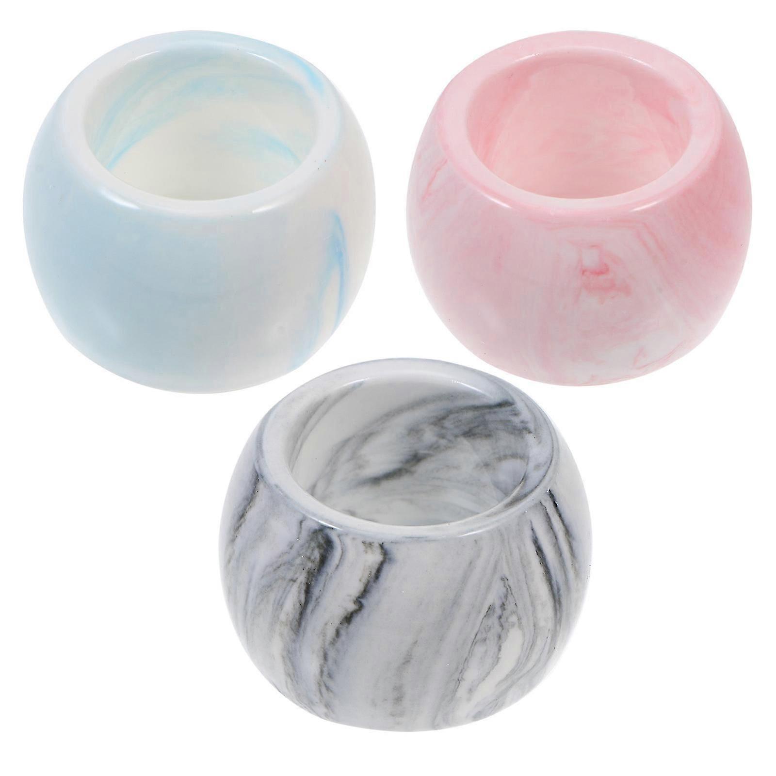 Bathroom Electric Toothbrush Holder Ceramic Blue Rack 3Pcs Set