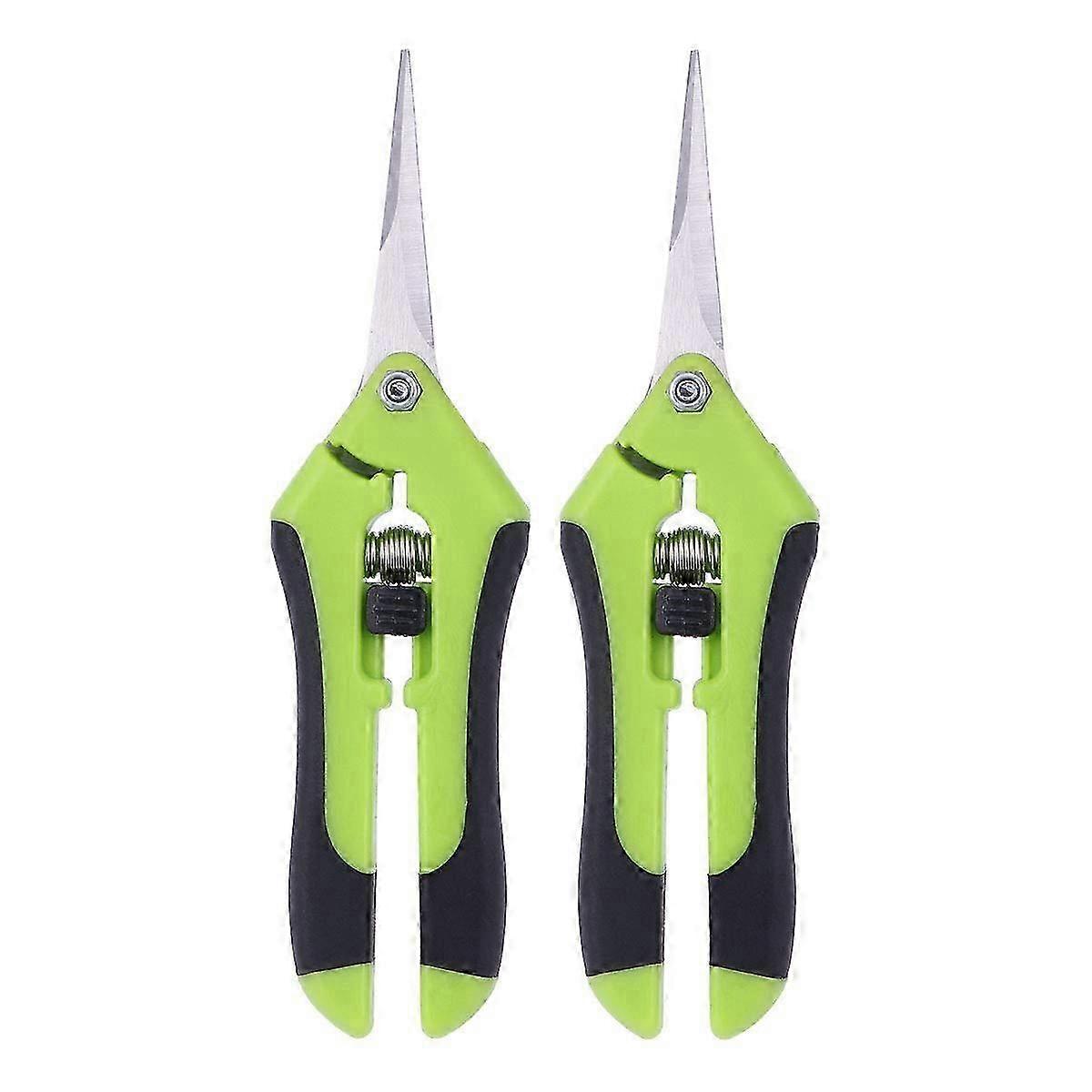 Pack Pruning Scissors Professional Stainless Steel Manual Pruning Scissors (Green)