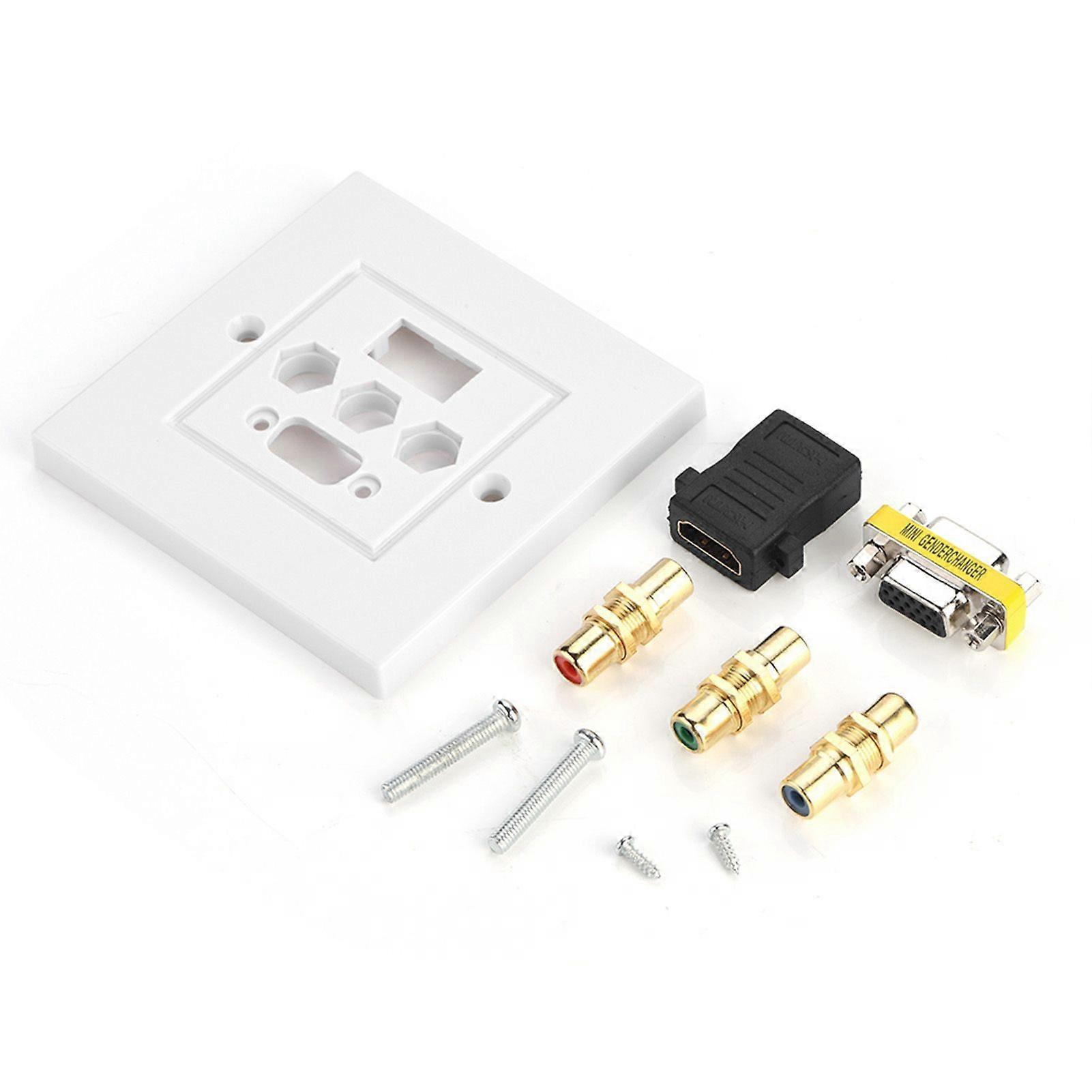 HDMI VGA 3RCA Threeinone Integrated Multimedia Wall Panel Audio Video Socket