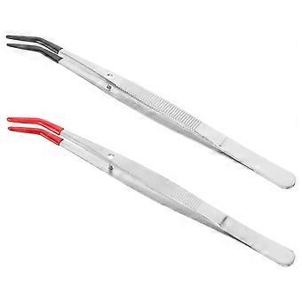 Stamp Tweezers Stainless Steel for Makeup Use 2Pcs Stamps Collector Tools