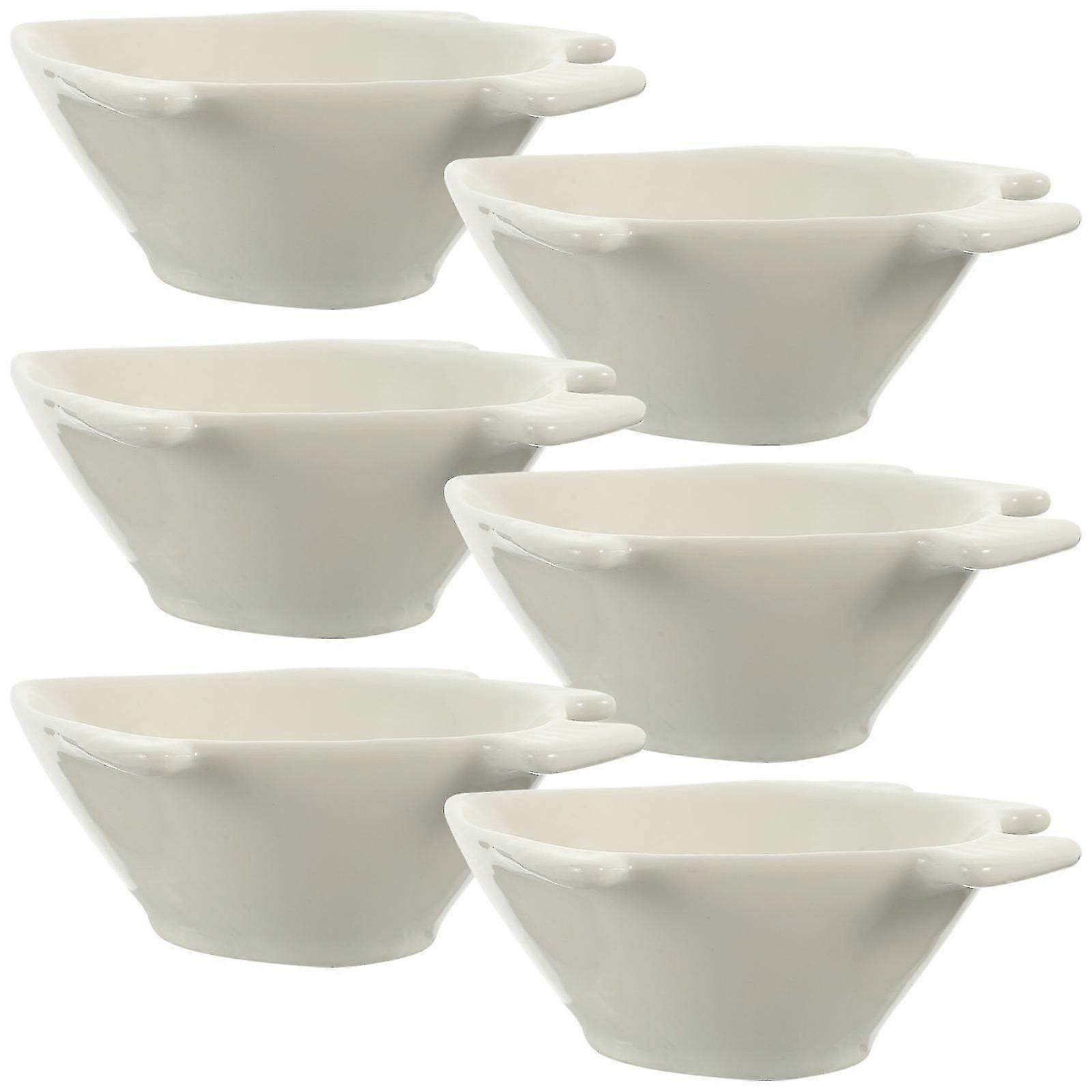 6pcs Creative Ceramic Dipping Bowls Multi-functional Sauce Dishes Appetizer Serving Dish for Dining