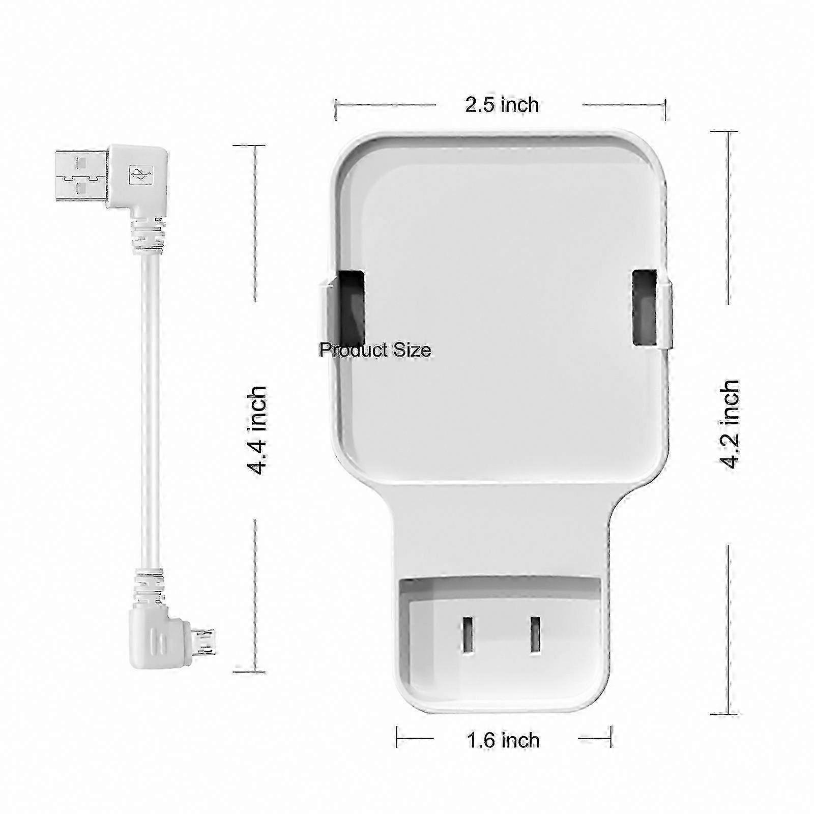 Wall Mount Holder Kit for Blink Sync Module 2 with Short Micro USB Cable, White