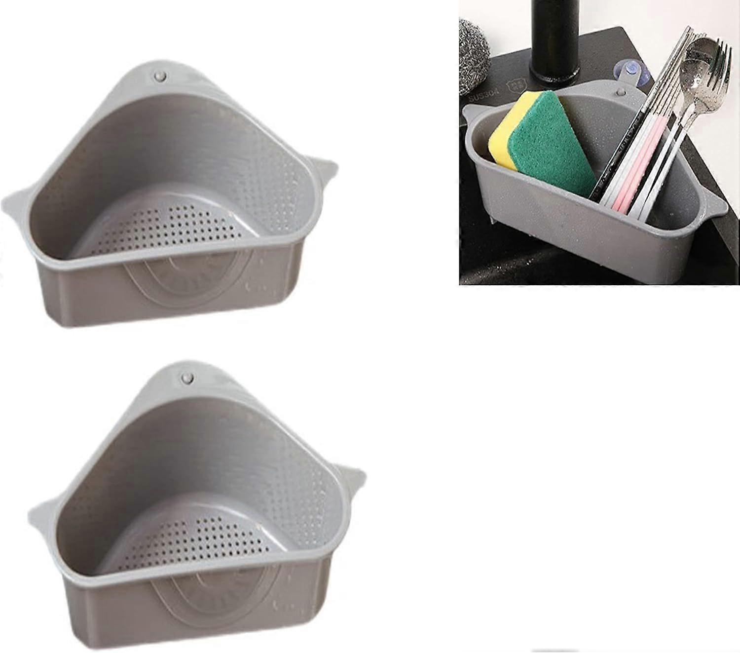2 pieces sink filter rack triangular storage rack, sink organizer
