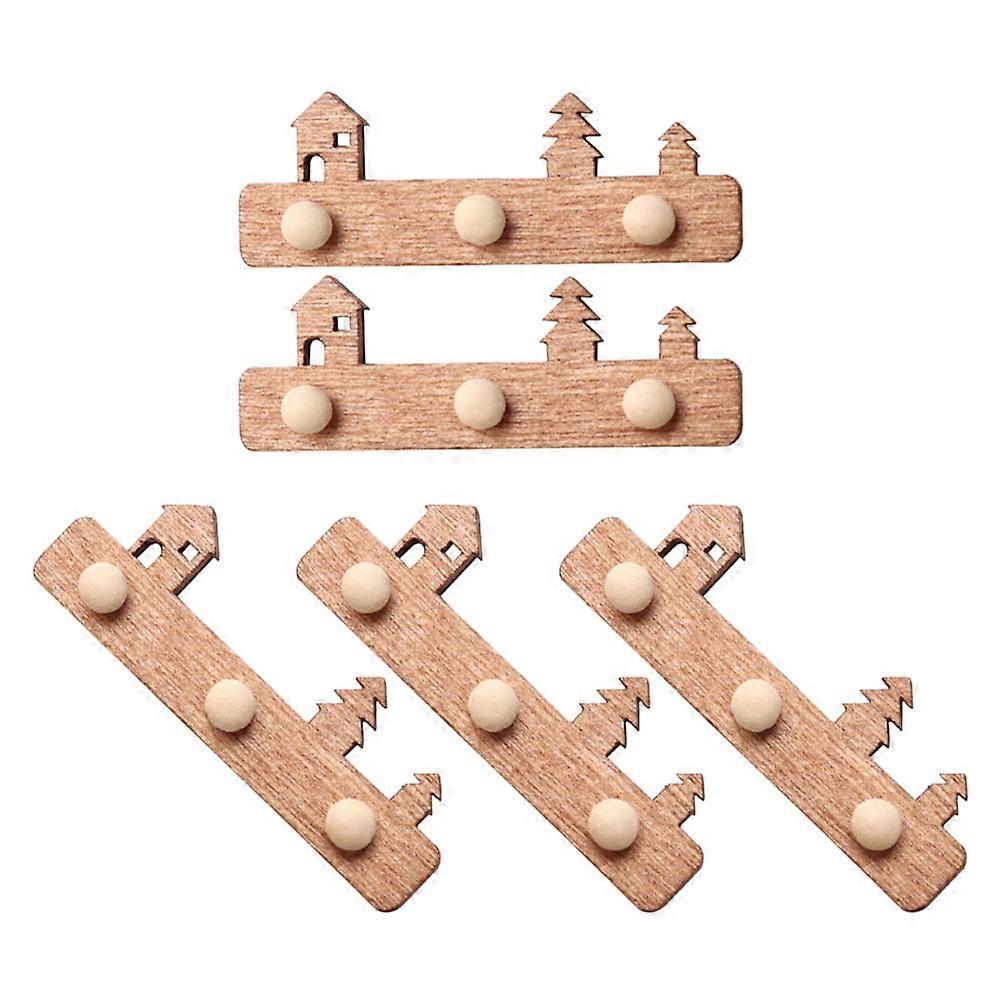5pcs Mini House Tiny Hook Wall-mounted Hanger Wall Hook Model Doll House Wall Hook Model