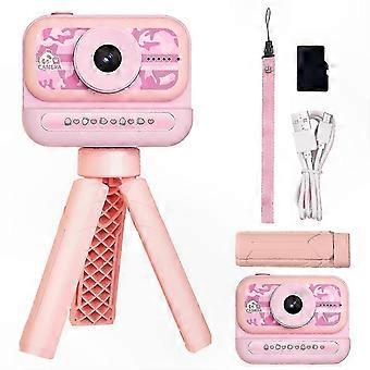 Kids Digital Camera with Flip-Up Lens for Selfie Video, HD Video Toddler Camera with Tripod and 32GB Card, Birthday Toy for 3-8 Year Olds