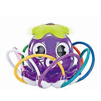 Octopus Water Sprinkler Toy with Rotary 8 Hose Interactive Splashing for Lawn Backyard Wedding Purple