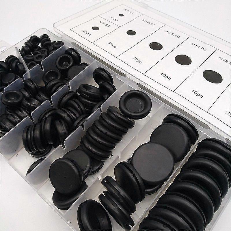 170-piece Mixed Rubber Blind Plug Washer Kit, Open/Closed Blind Plug Wiring Plug