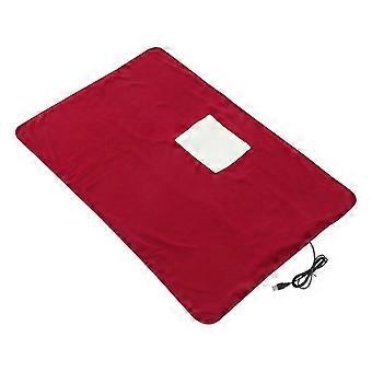 Pet Heated Cushion Comcompatible withtable Pet Warm Heater Rectangular Shape Red Color Injured or Ill Pets 1Pcs