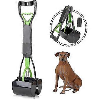Foldable Dog Poop Scooper compatible with All Sizes, Portable Long Handle Waste Shovel with High Strength & Durability