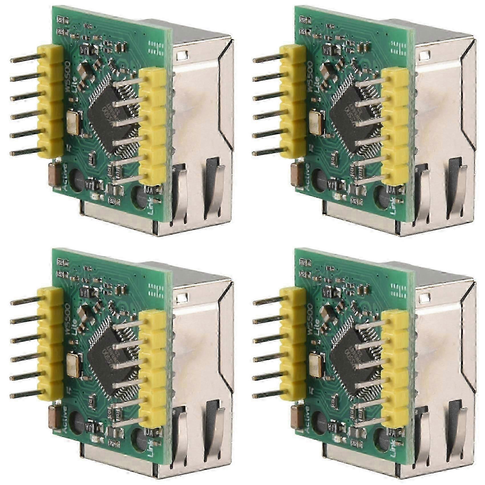 4X W5500 Ethernet Network Module SPI Interface Ethernet/TCP/IP Protocol Compatible WIZ820Io ZY