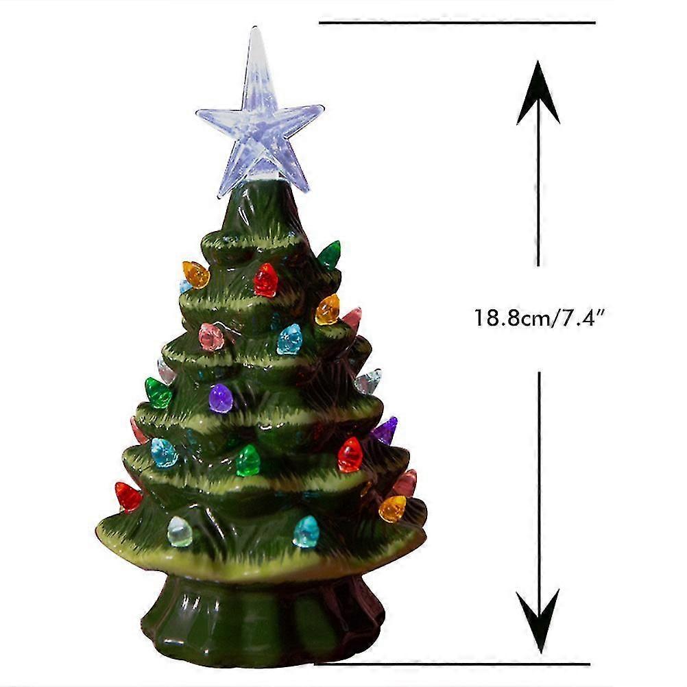 18.8cm ceramic christmas tree with lights for tabletop