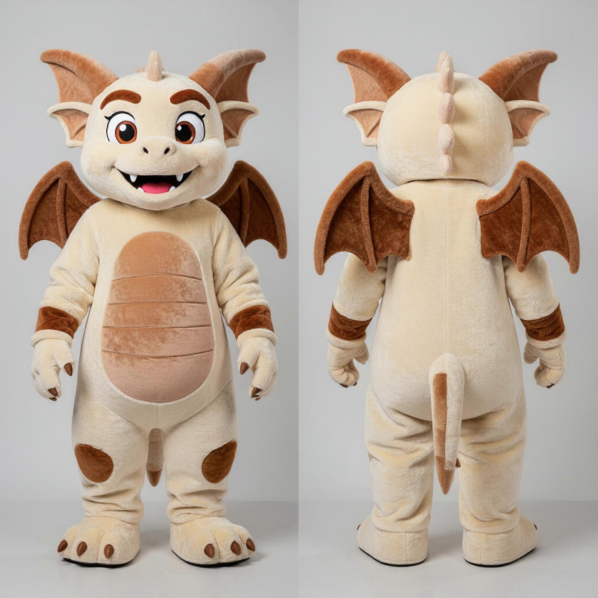 MASTICOT Cream Colored Smiling Gargoyle Mascot
