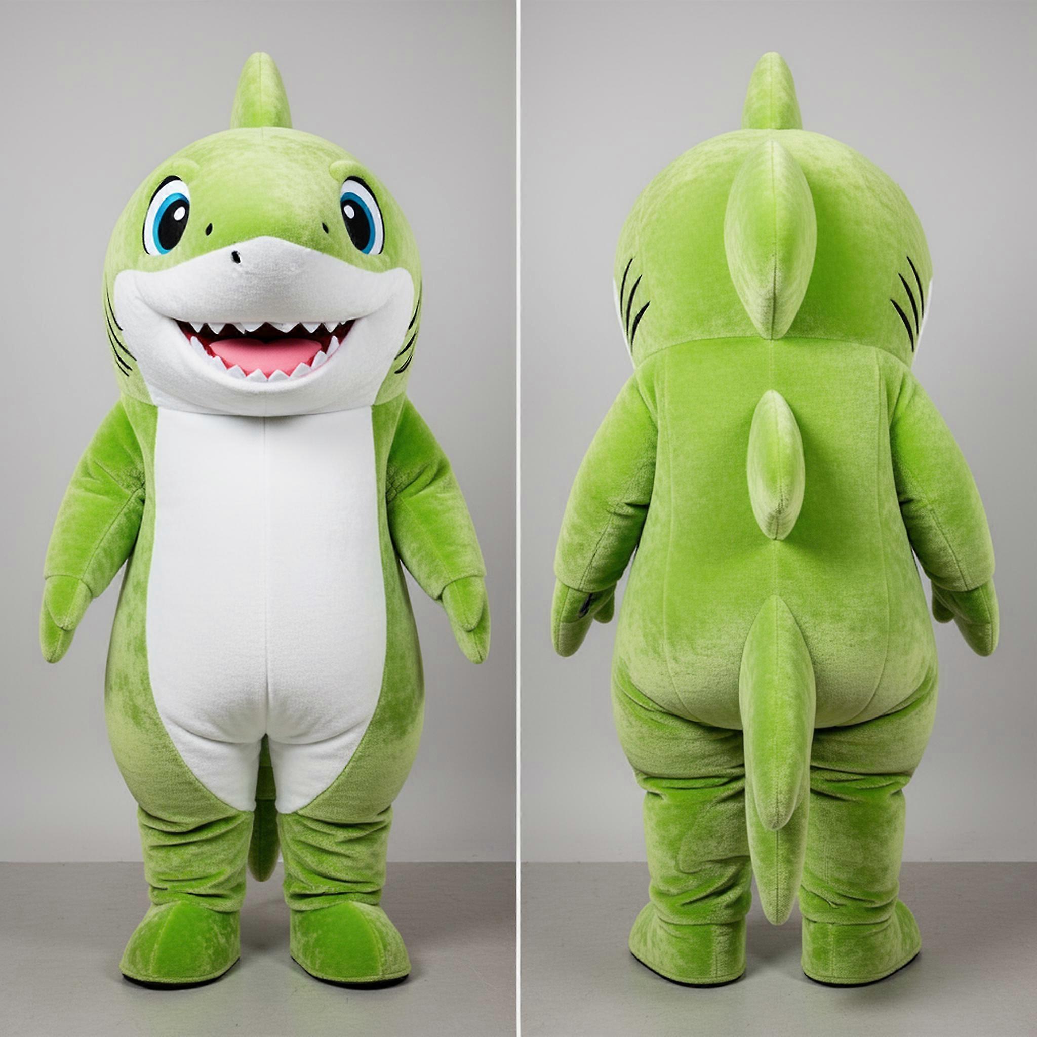 MASTICOT Lime Green Playful Shark Mascot
