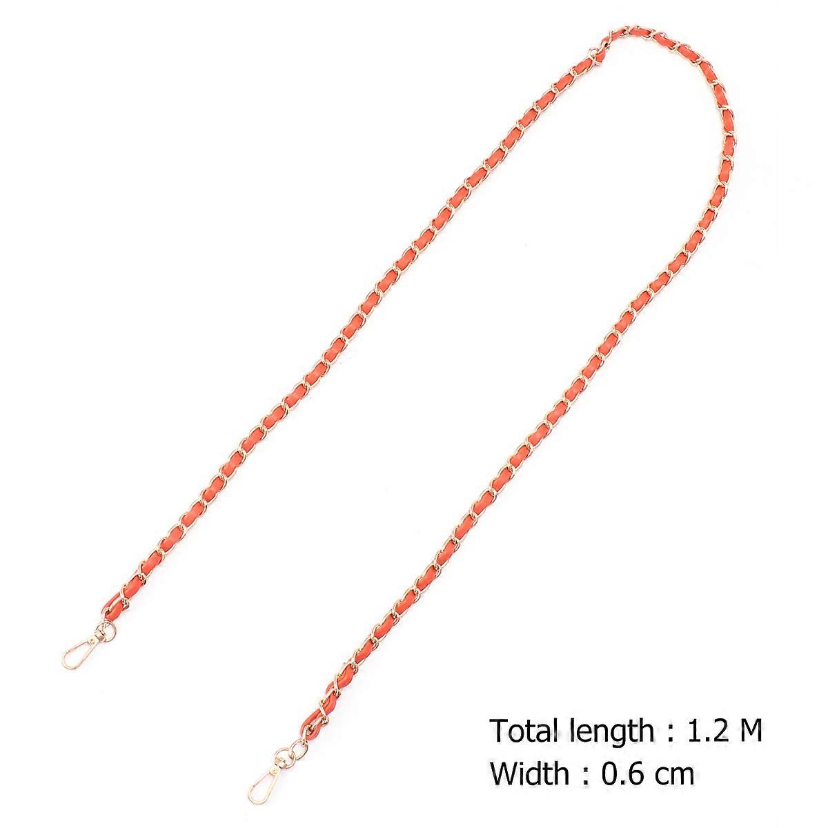 Chain Strap Flat Chain Shoulder Strap Replacement for Bag Use 2Pcs Orange