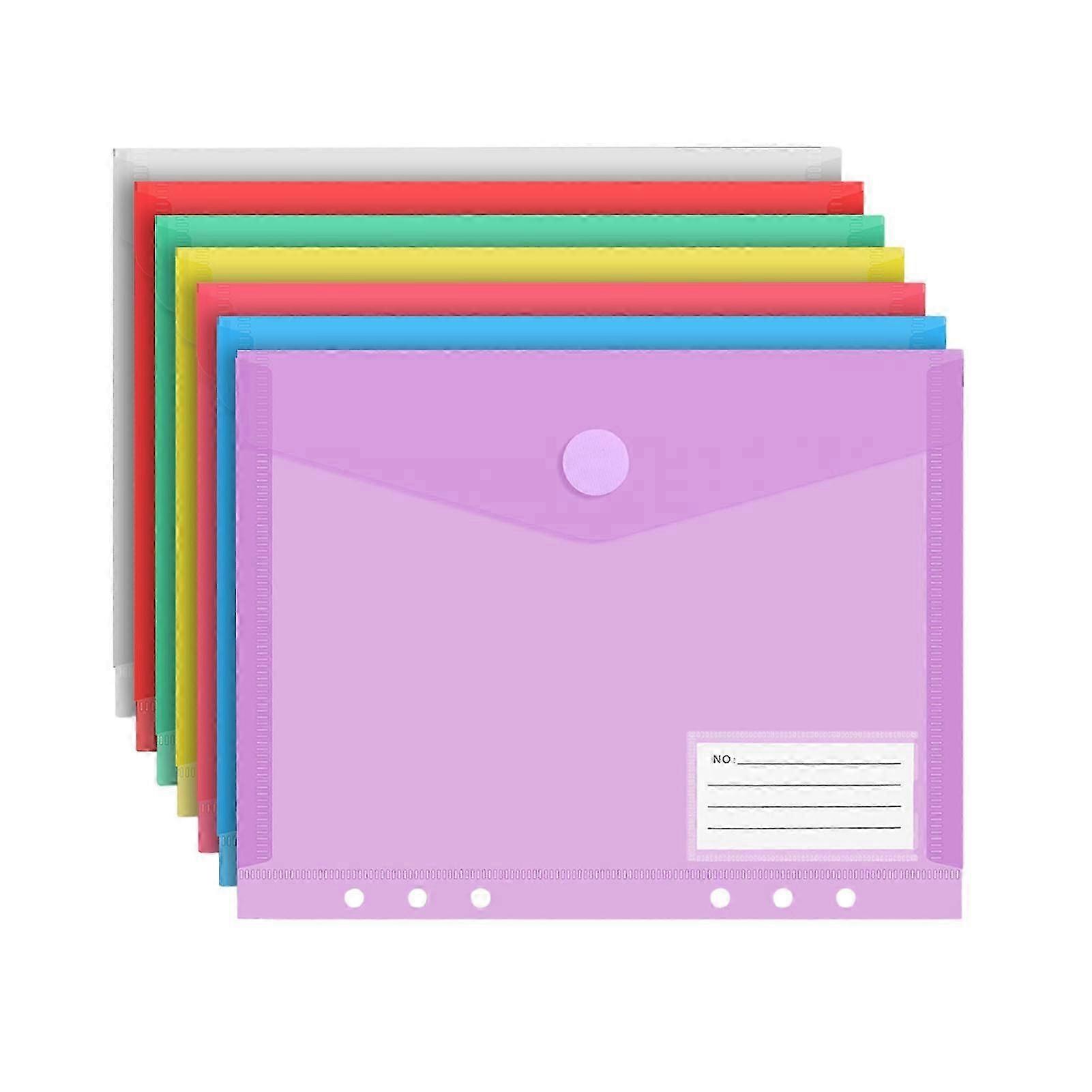 Plastic File Folder - Hook Loop Closure & Label Pocket - for A4 A5 A6