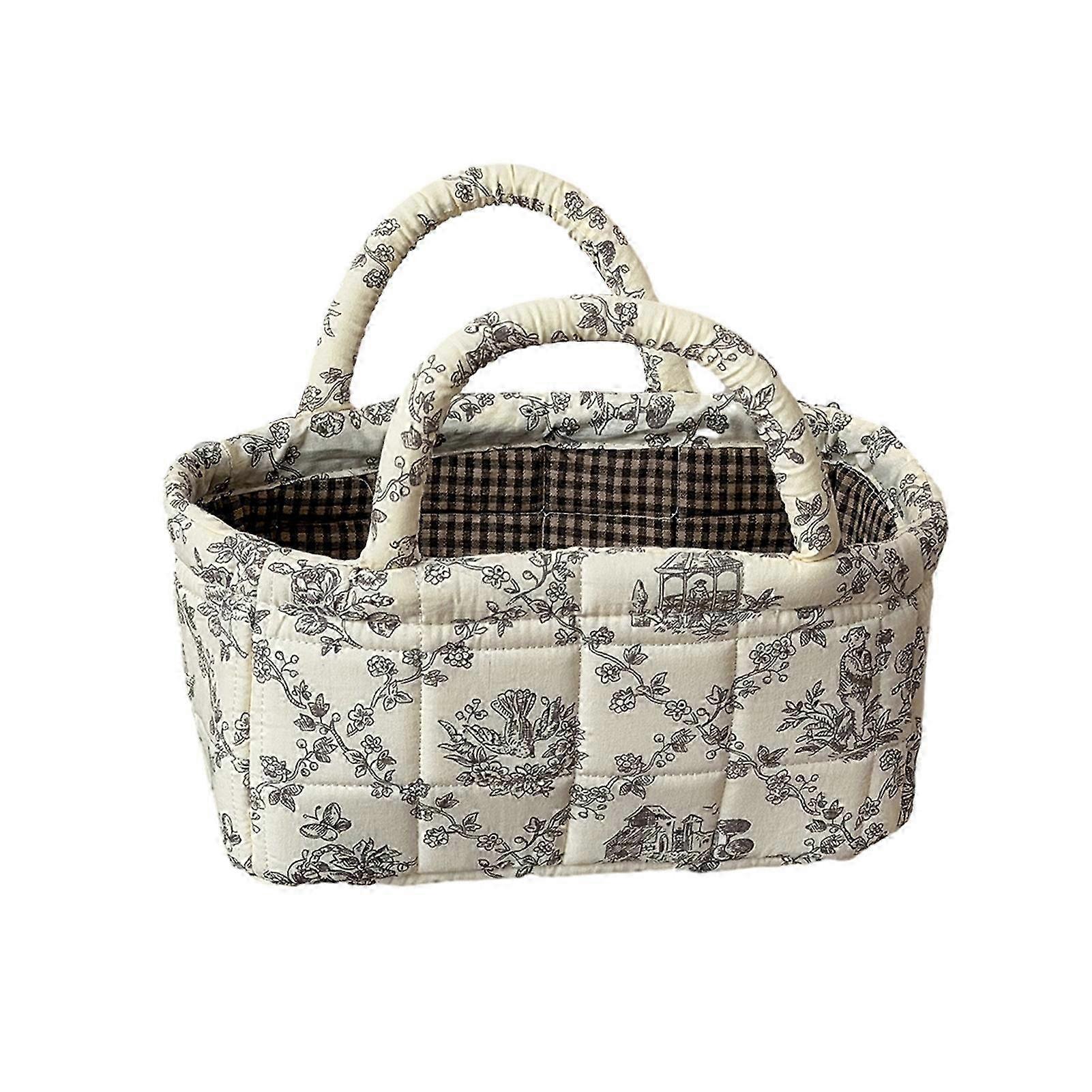 Quilted Cotton Pouch Compact Foldable