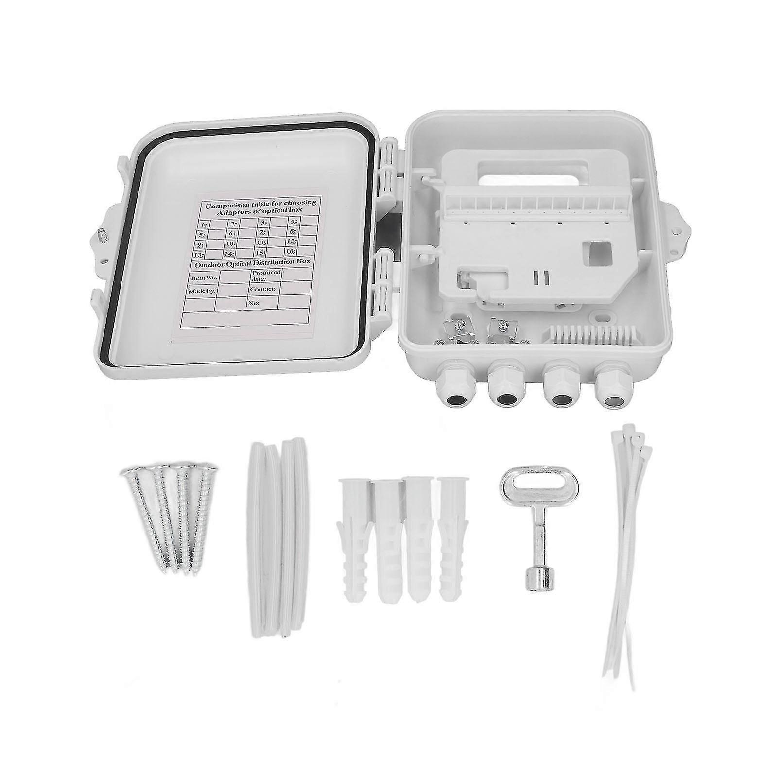 Fiber Distribution Box Waterproof 12 Core Wall Mounted Optical Fiber Termination Distribution Box