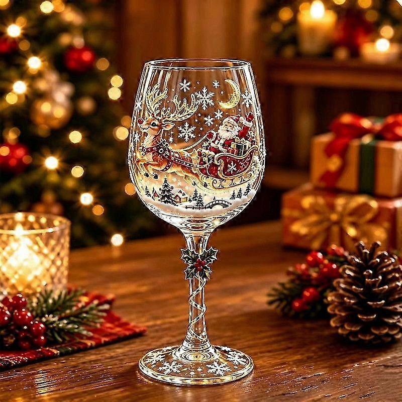 Embossed Christmas Wine Goblet