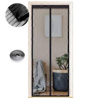 Magnetisch Vliegengaas 125x240 cm, Muggennet Hordeur voor Balkondeur, Zwart