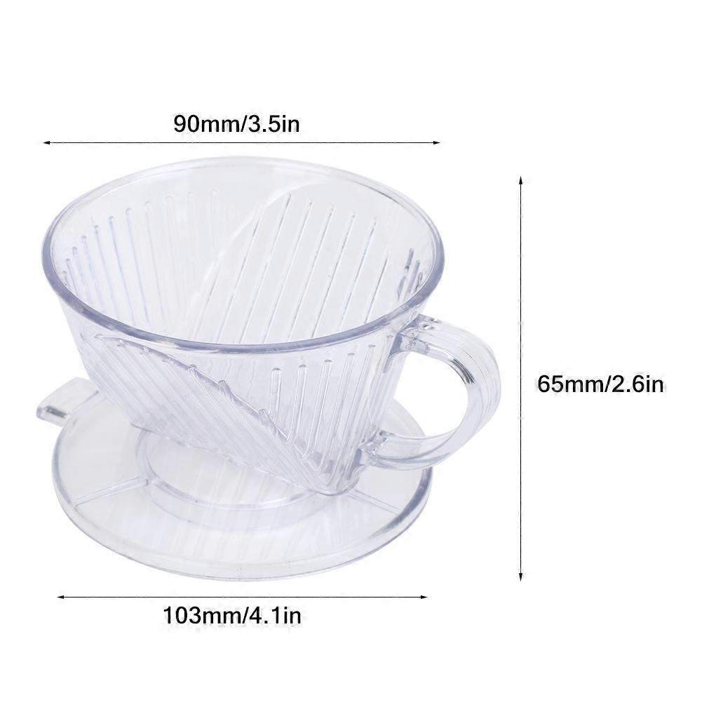 Cone Shape Coffee Maker Filter Cup Dripper Reusable Pour Over Serving Mug(Transparent S )