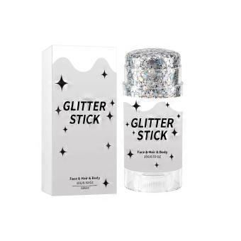 Glitter Stick for Face Hair & Body, Silky Fine Texture, Portable Shimmer Makeup Stick 15G Body Glitter Stick For Party Makeup