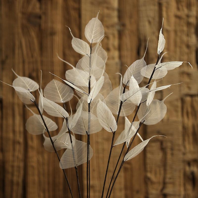 55cm Natuurlijke Witte Bodhi Blad ader tak gedroogde bloem bruiloft bloem