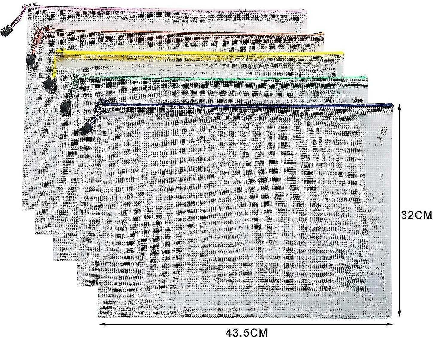 A3 Document Folder File Zipper Bags Plastic Wallets Folder (a3-10pcs)