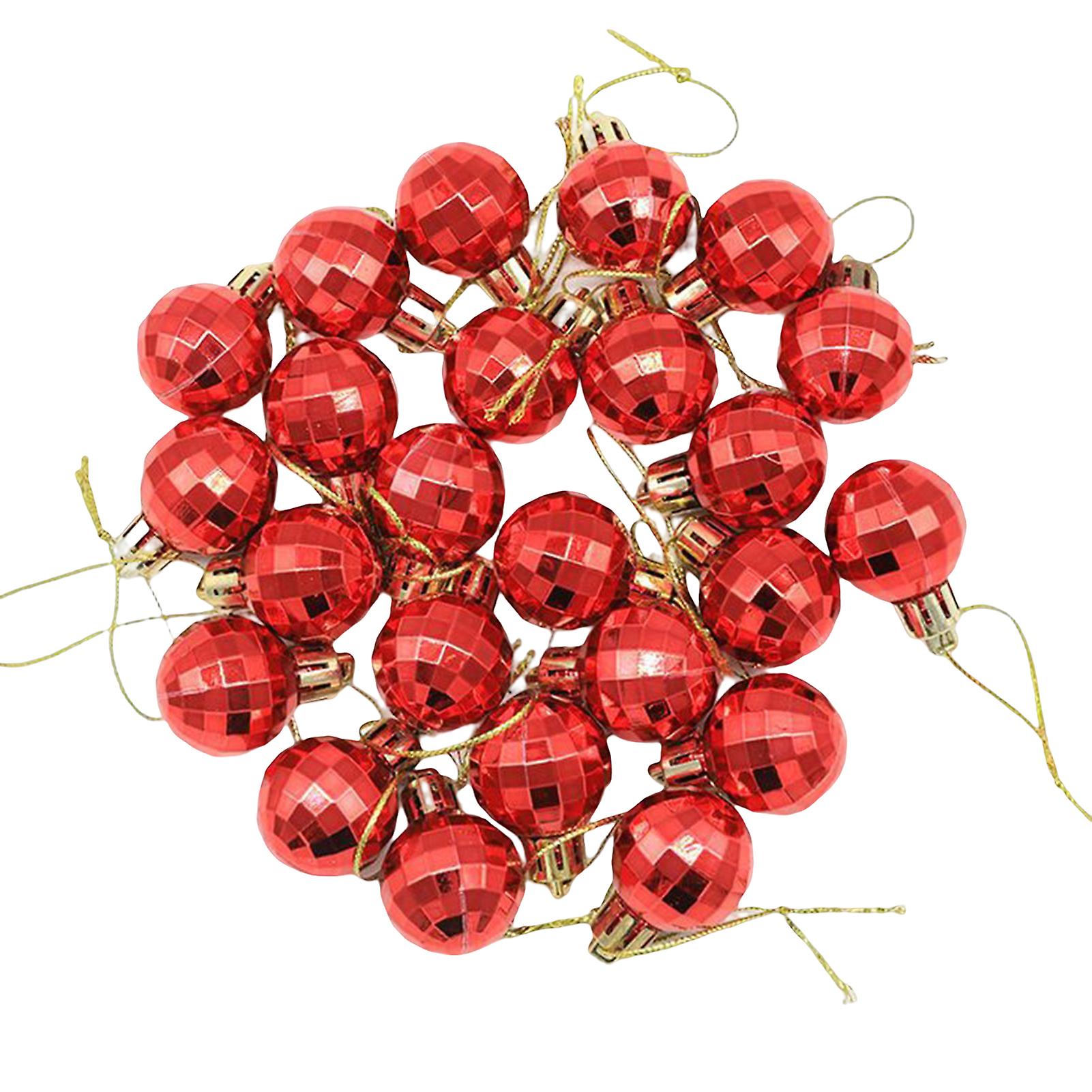 24pcs Christmas Hanging Ornaments Electroplating Colored Bright Painted Balls