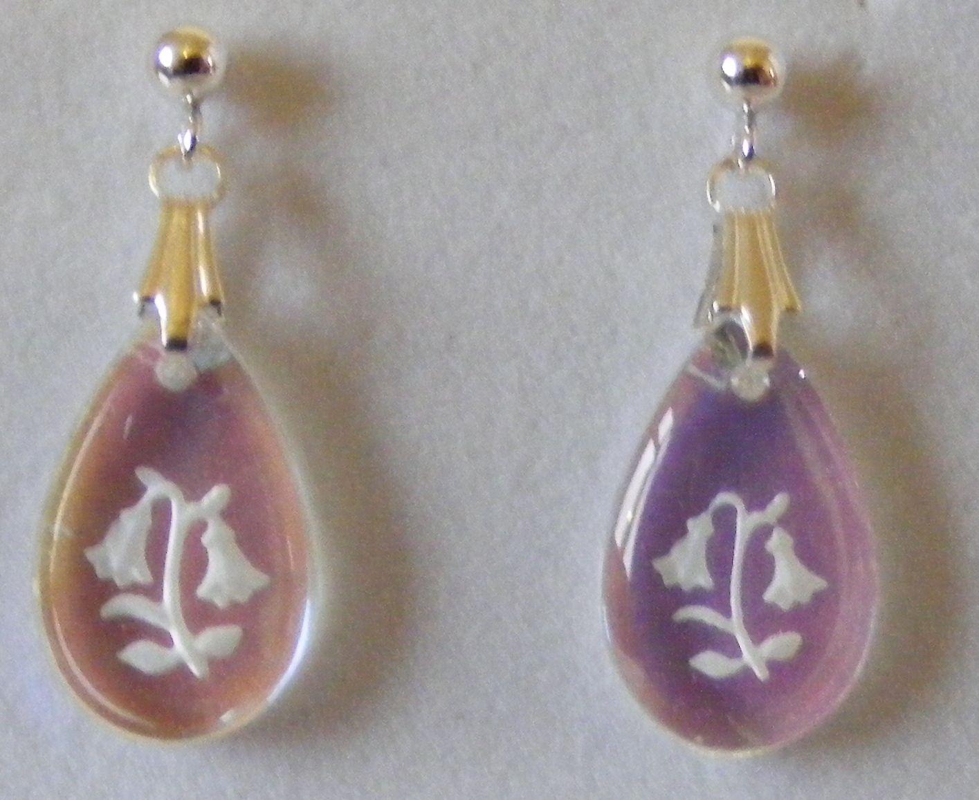 Aurora Borealis Bluebell Teardrop Crystal Earrings