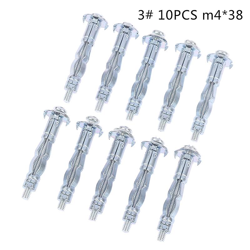 Shanghai Yiting Trading Co Ltd 10Pcs M4 Hollow Wall Metal Anchor Kit Plasterboard Drywall Cavity Plu