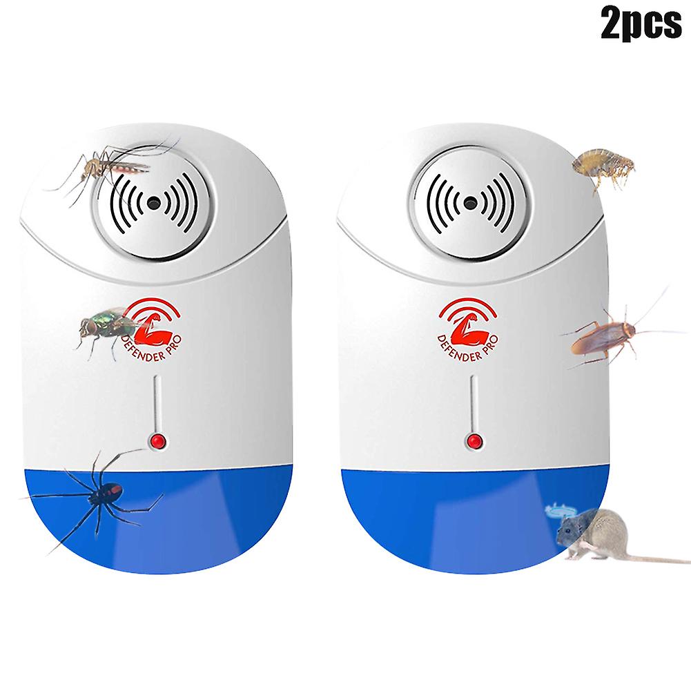 2Pcs Ultrasonic Pest Control Repeller Plug In Repellent for Flea Mosquitoes Mice Spiders