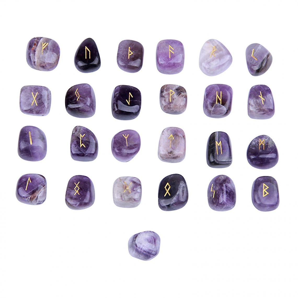 Amethyst Runenstein Gravierte Kristallsteine