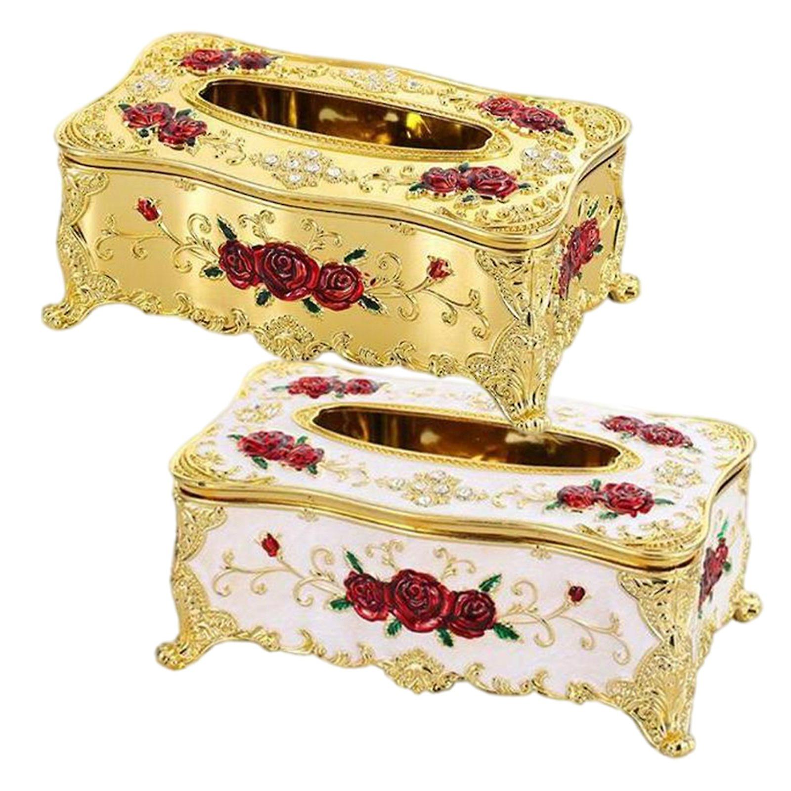 2 Pieces Home Rectangular Tissue Paper Box Case Holder Covers