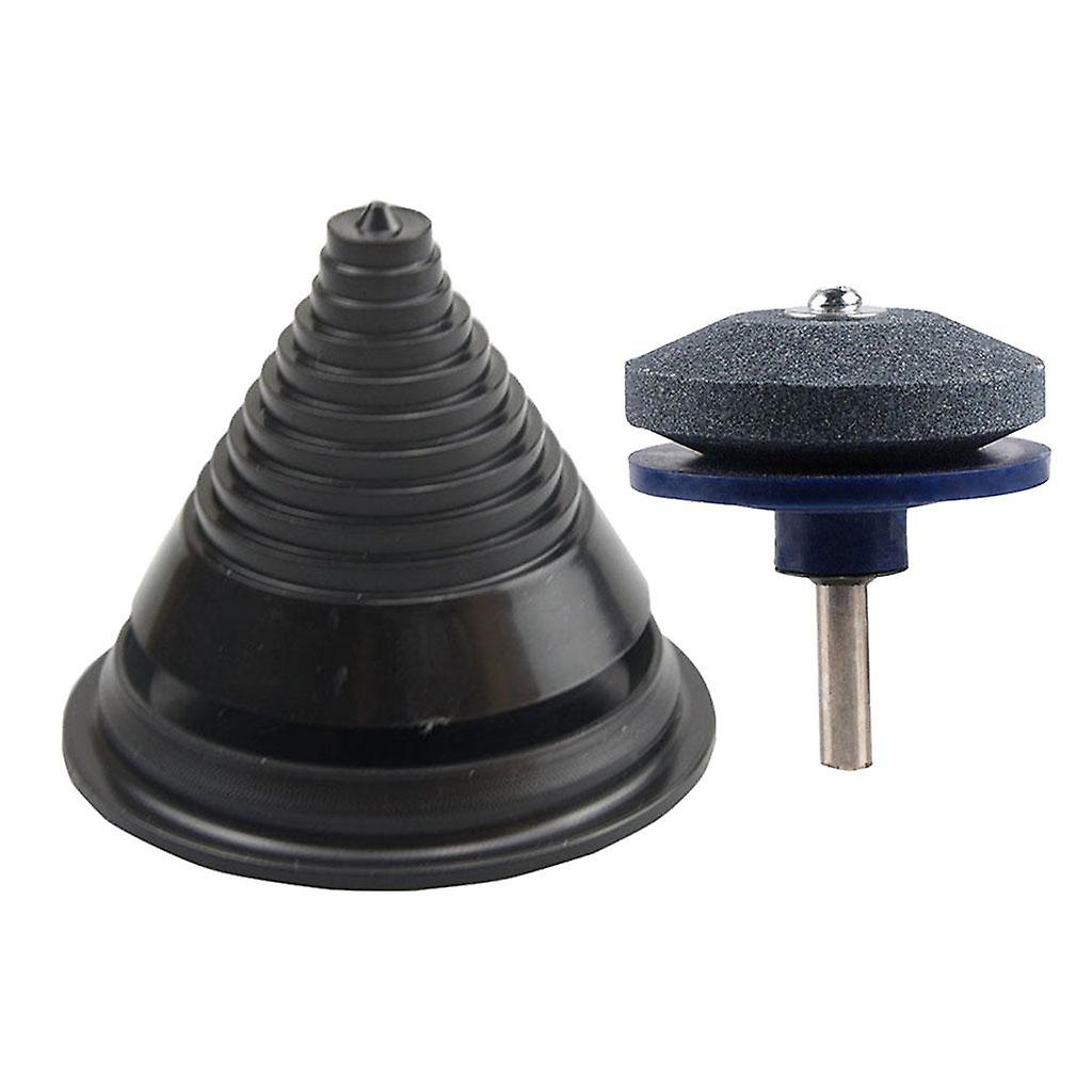 2pc 50mm Lawnmower Sharpen Stone Blade Sharpener ABS Blade Balancer Tools