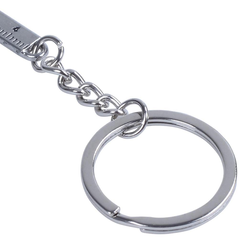 3x Silver Simulation Vernier Caliper Model Ruler Slide Keychain