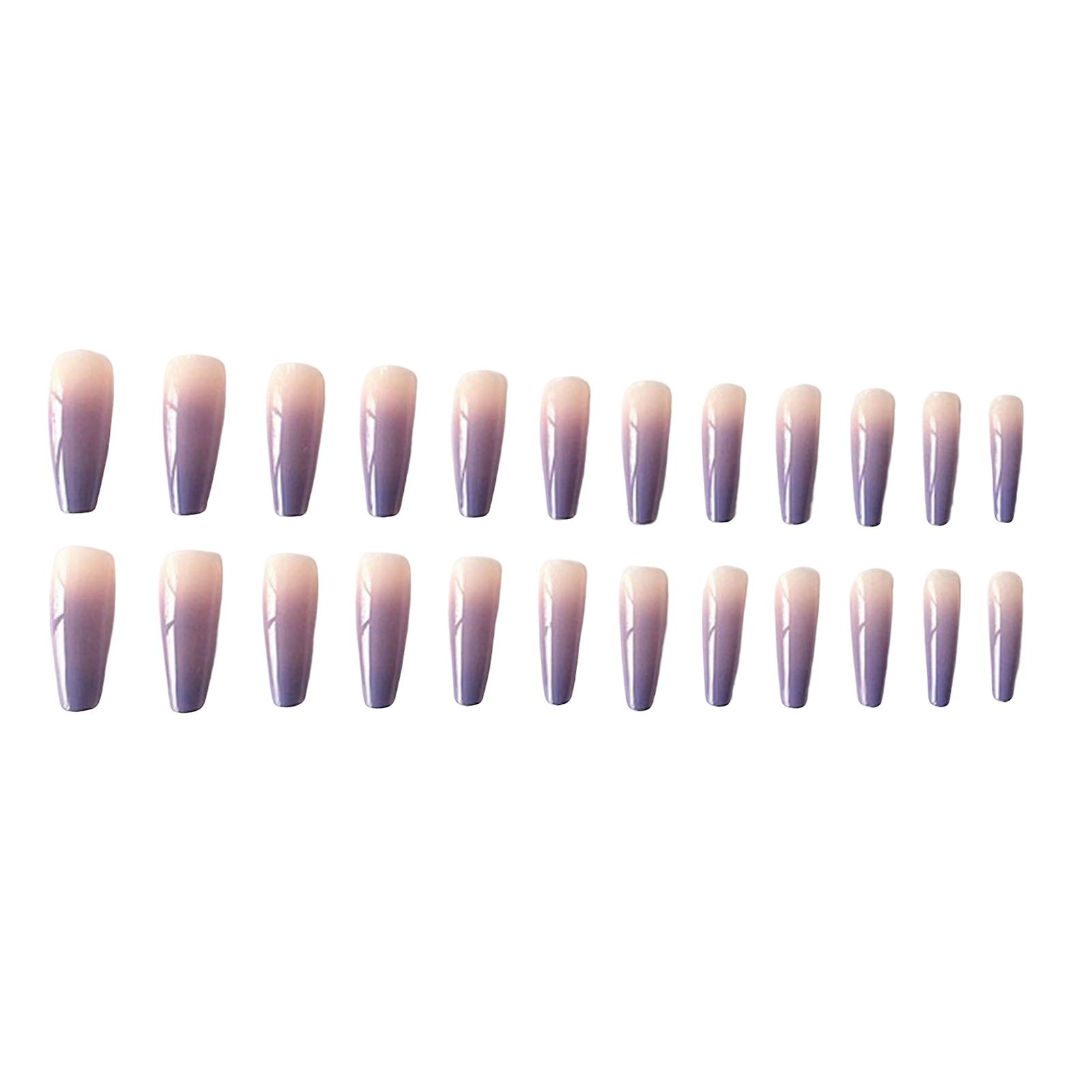 Gradient Purple Artificial Nails Glamorous And Eye-catching Look Nails For Nail Art Starter Beginners