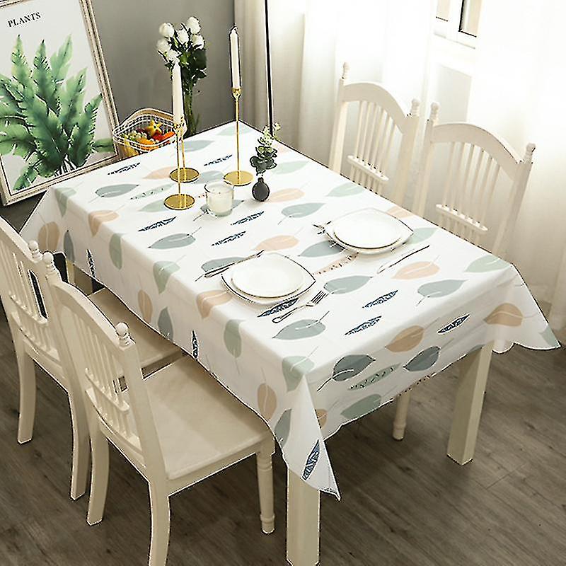 137*180cm Wipeable Tablecloths Rectangular, Wipe Clean Table Cloth Waterproof Square Cover