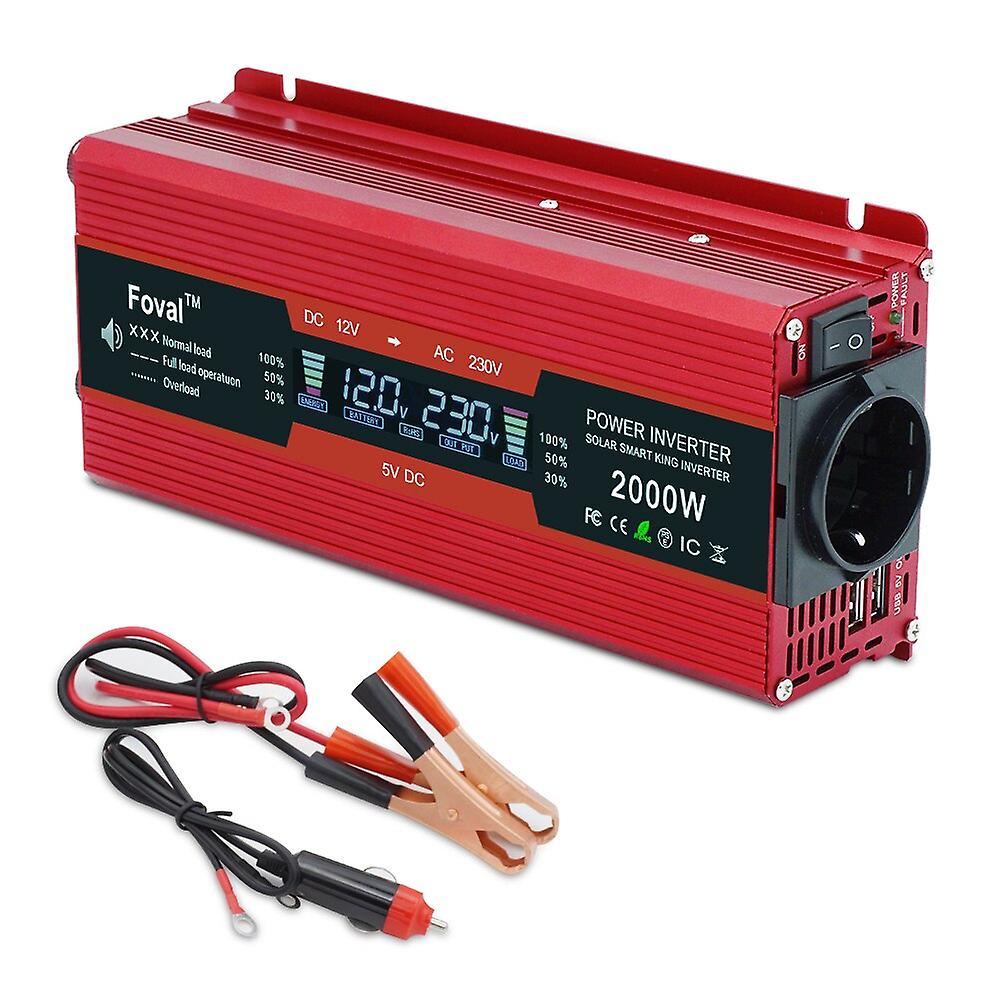 Car Inverter Lcd Display Dc 12v To Ac 220v 1500w/2000w/2600w Power High Frequency Transformer 12 V 220 V Camping