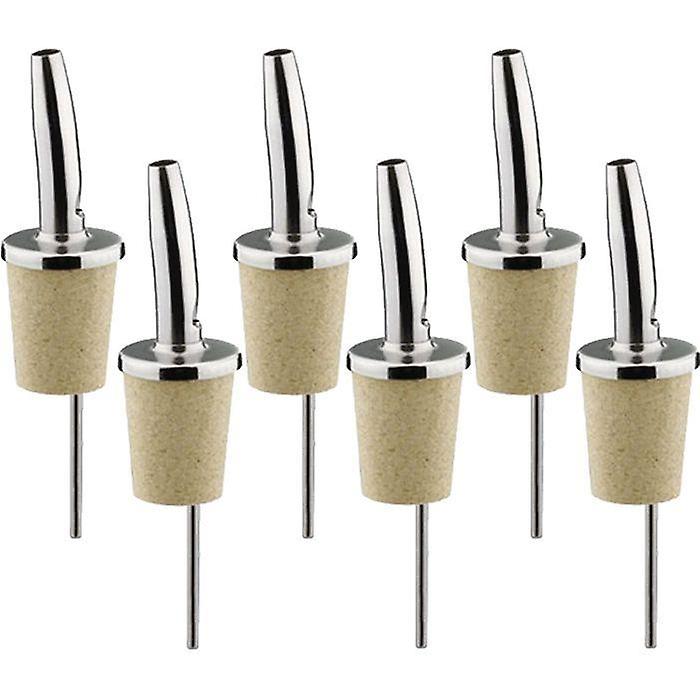 6 bottle pourers - stainless steel and cork