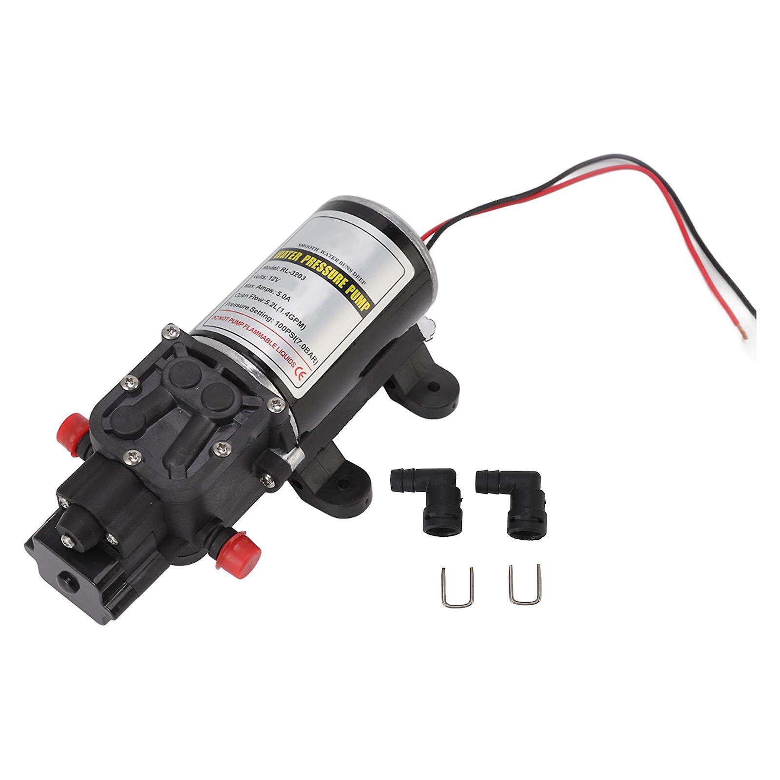 Water Pressure Diaphragm Pump Self Priming Intermittent Diaphragm Pump High Pressure Water Pump for Home Marine RL 3203(12V)