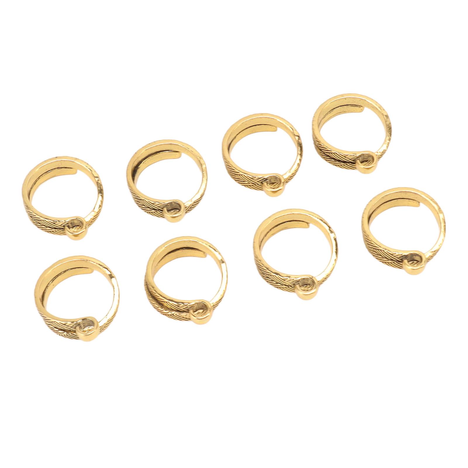 8PCS Knitting Crochet Loop Ring Open Design Alloy Adjustable Yarn Gold Guide Finger Holder for DIY 