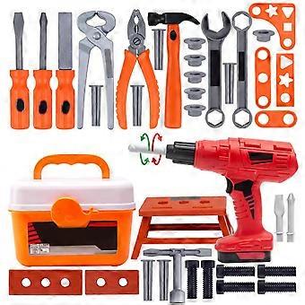 42pcs Kids Tool Set with Electric Toy Drill for Boys Stimulate Thinking Kids Power Construction Pretend Play Tools