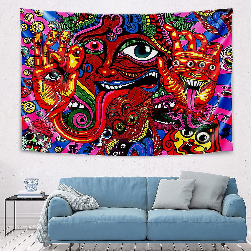 Psychedelic Arabesque Tapestry Wall Hanging Hippie Wall Tapestry Abstract Retro Pattern Magic Tapestries