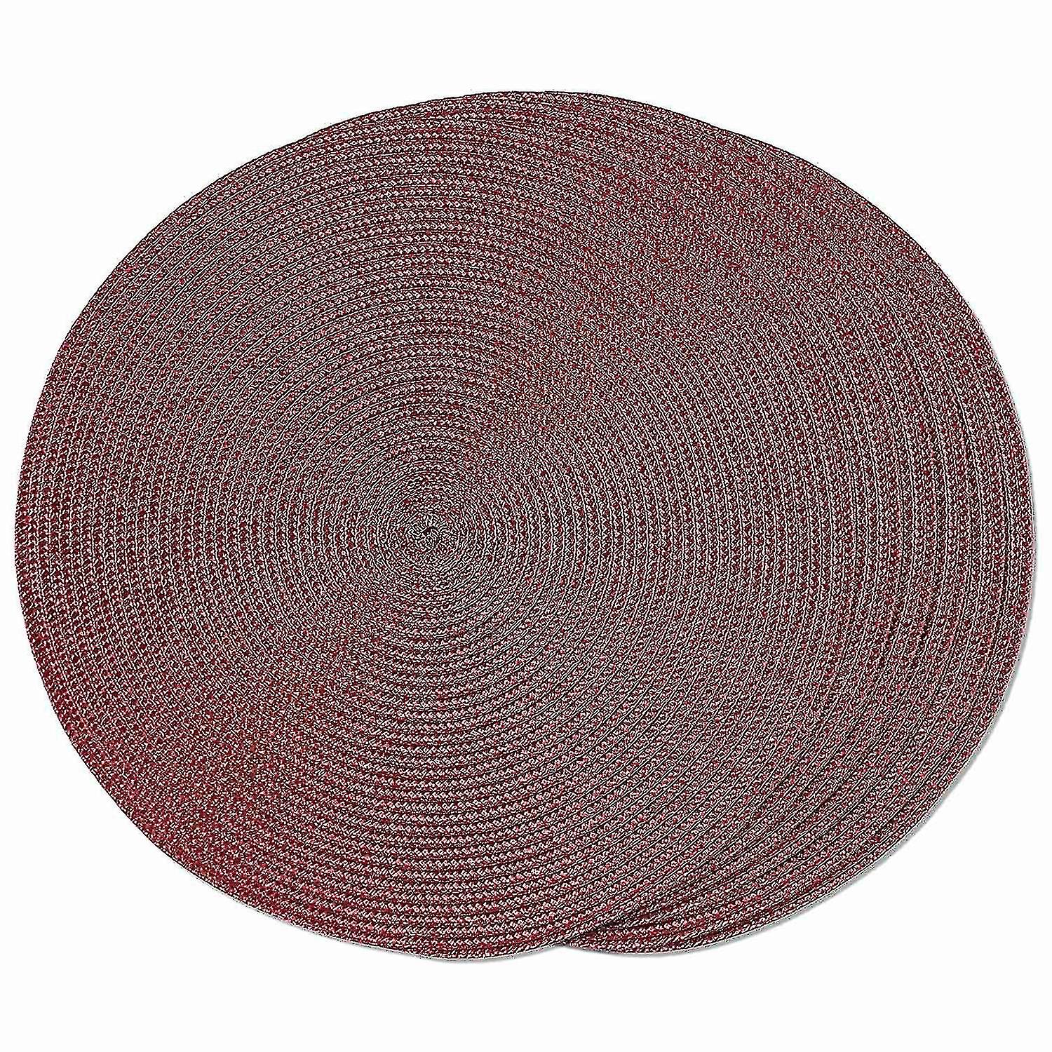 Runde geflochtene Tischsets Set mit 6 Tischsets zum Essen Gewebte waschbare rutschfeste Platzsets 15 Zoll (d-YUHAO
