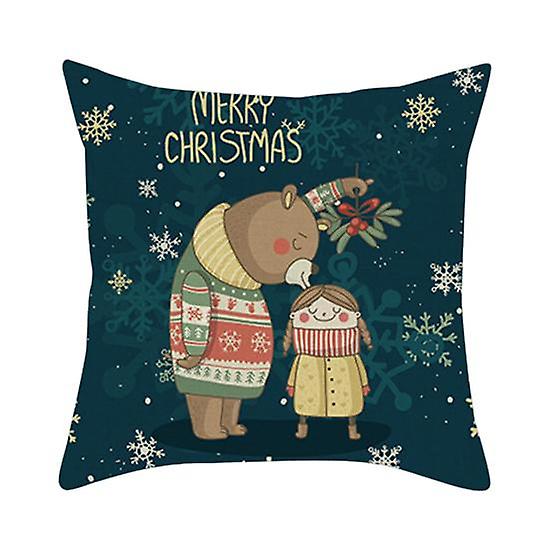 Throw Pillow Cover Removable Breathable Single Side Printing Useful Christmas Pattern Throw Cushion Case Home Decor for Bedroom