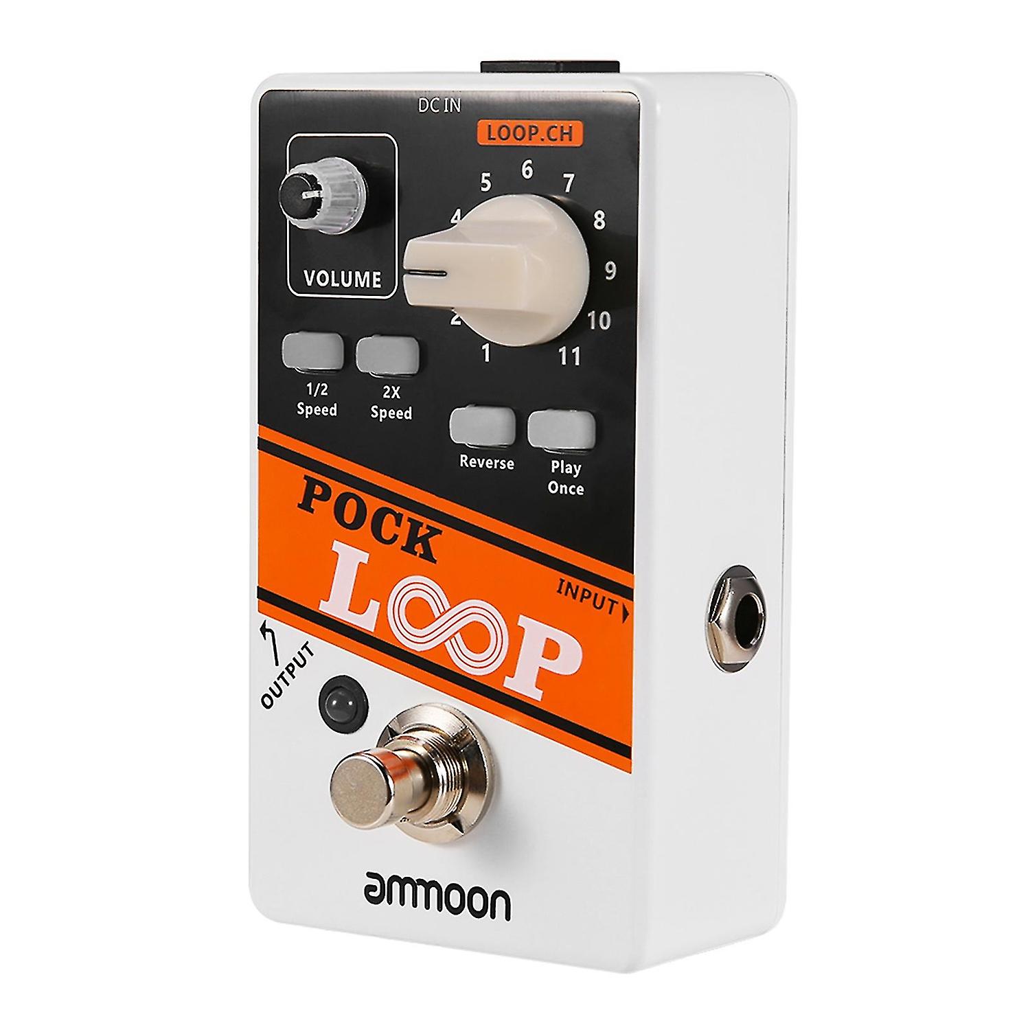 Ammoon Pock Loop Looper Guitar Effect Pedal 11 Loopers Max.330mins Recording Time Supports 1/2 & 2x 