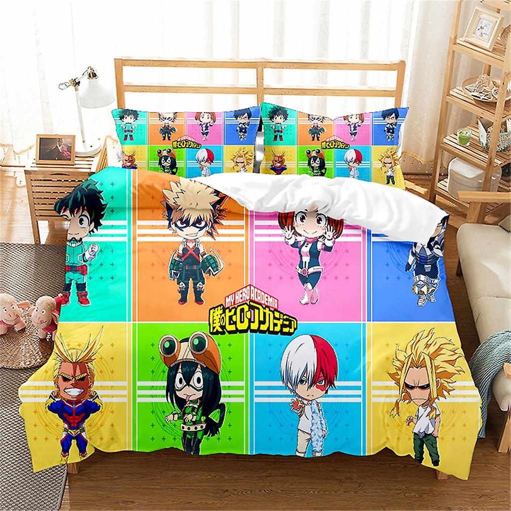 Nouveau My Hero Academia Bedding Ensemble de lit jumeau Pleine Reine King Size Microfibre Douce Anime 1 Housse de Couette & 2 Taies d’Oreiller Cadeaux pour les Fans